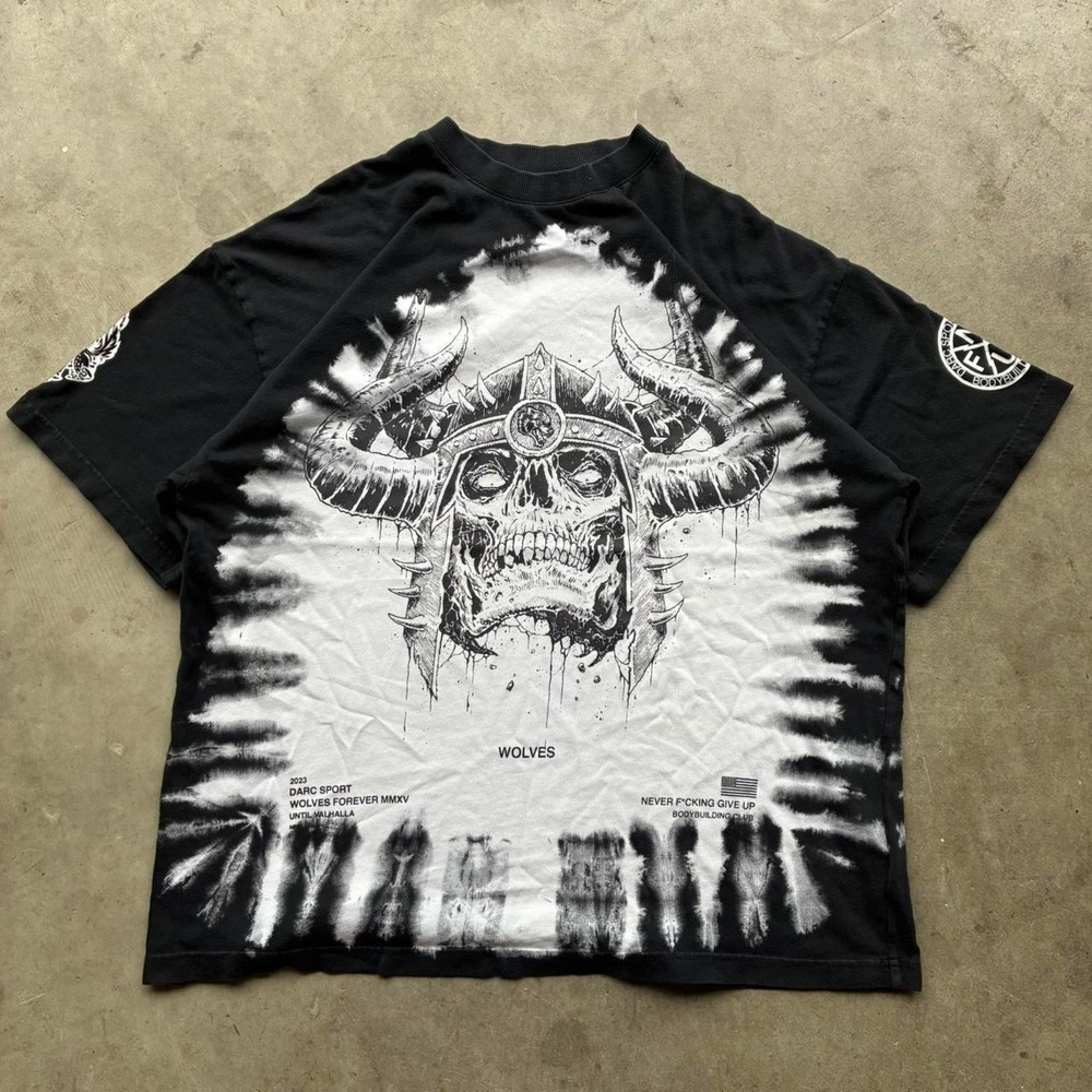 Vintage Until Valhalla Viking Skull AOP Tee All Over Print Graphic Norse